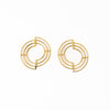 Penny Full Circle with Cut Outs Abstract Post Earrings Brass Wholesale