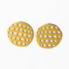 Aretha Circle With Cut Outs Post Earrings Brass