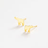 Alice Elephant Post Earrings Brass Wholesale