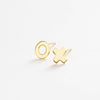 Alice &quot;Xo&quot; Post Earrings Brass Wholesale