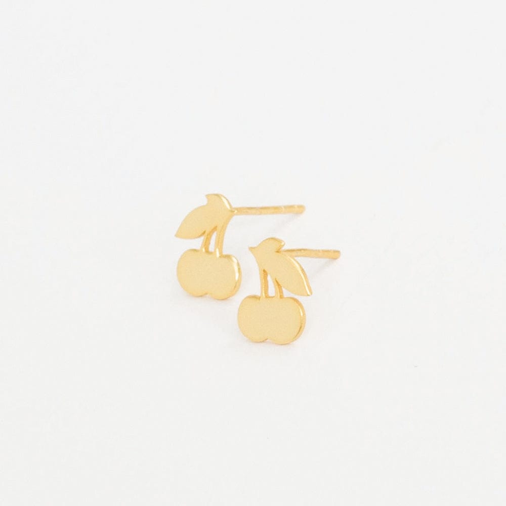 Alice Cherries Post Earrings Brass Wholesale