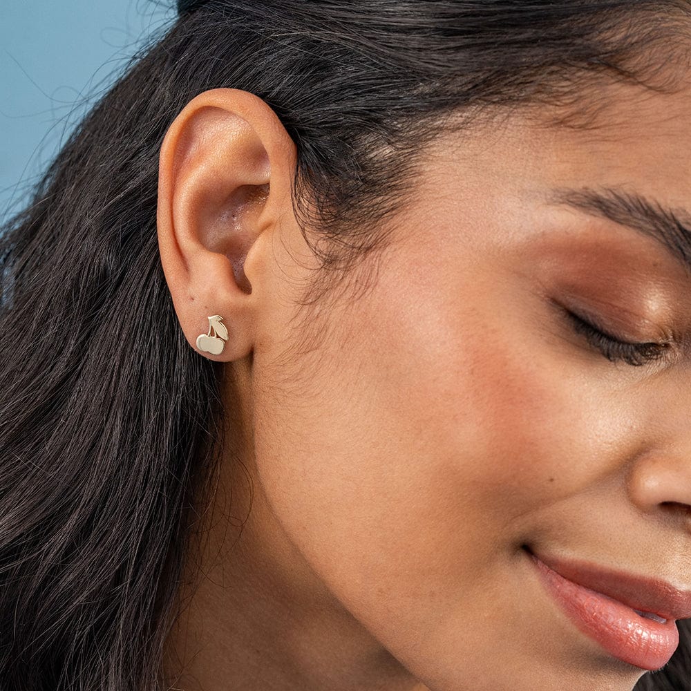 Alice Cherries Post Earrings Brass Wholesale