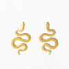 Kara Snake Post Earrings Brass