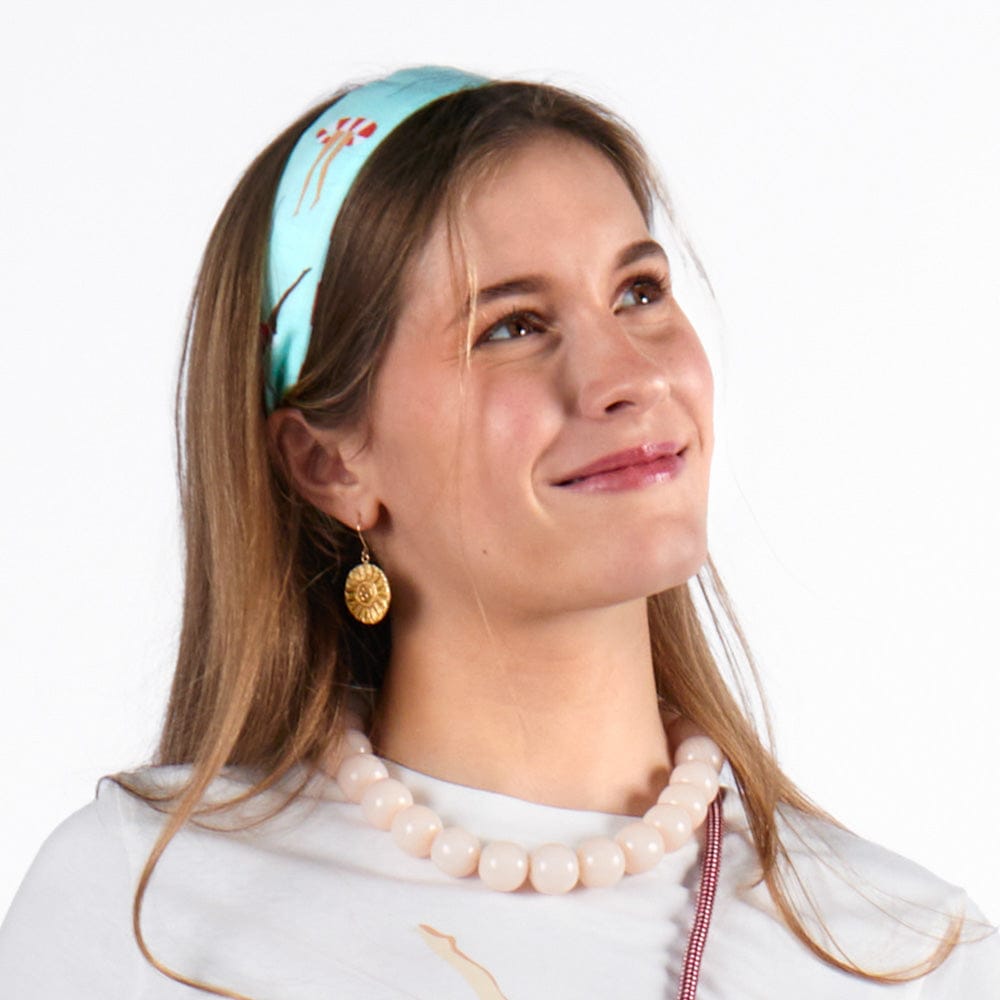 Mara Round Sunflower Dangle Earrings Brass Wholesale