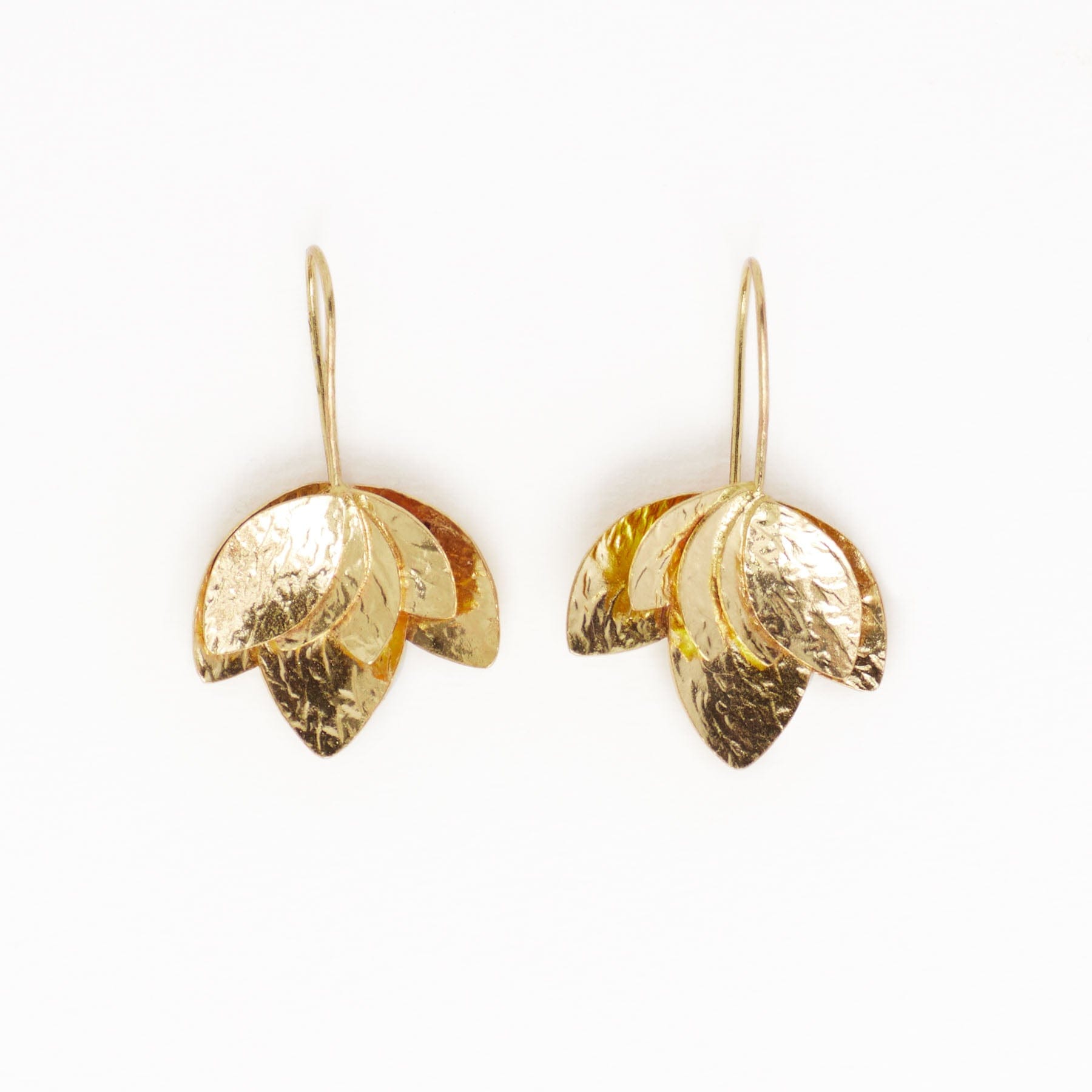 Sasha Layered Flower Threader Earrings Brass Wholesale