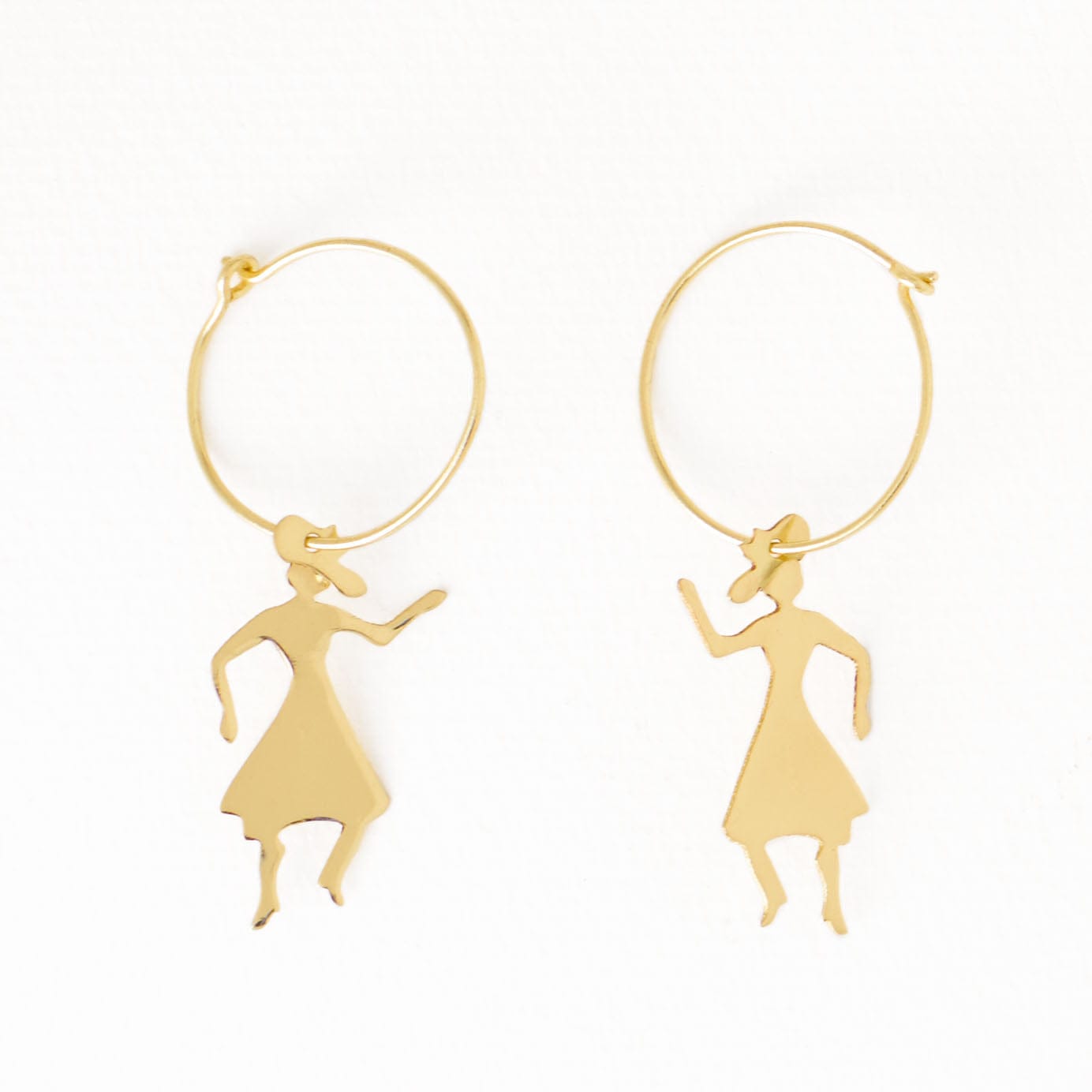 Loretta Cowgirl Hoop Earrings Brass Wholesale