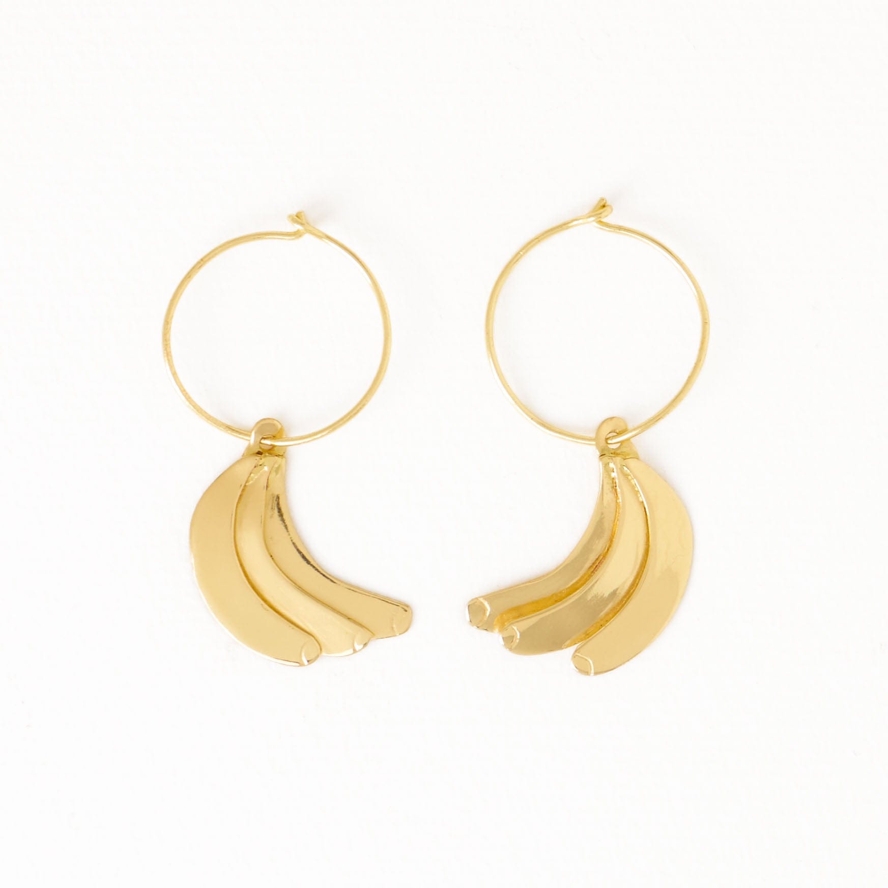 Loretta Banana Hoop Earrings Brass Wholesale