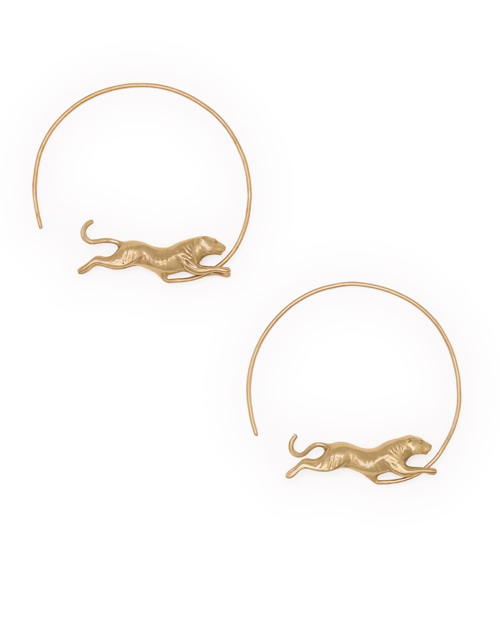 Bianca Tiger Hoop Earrings Brass
