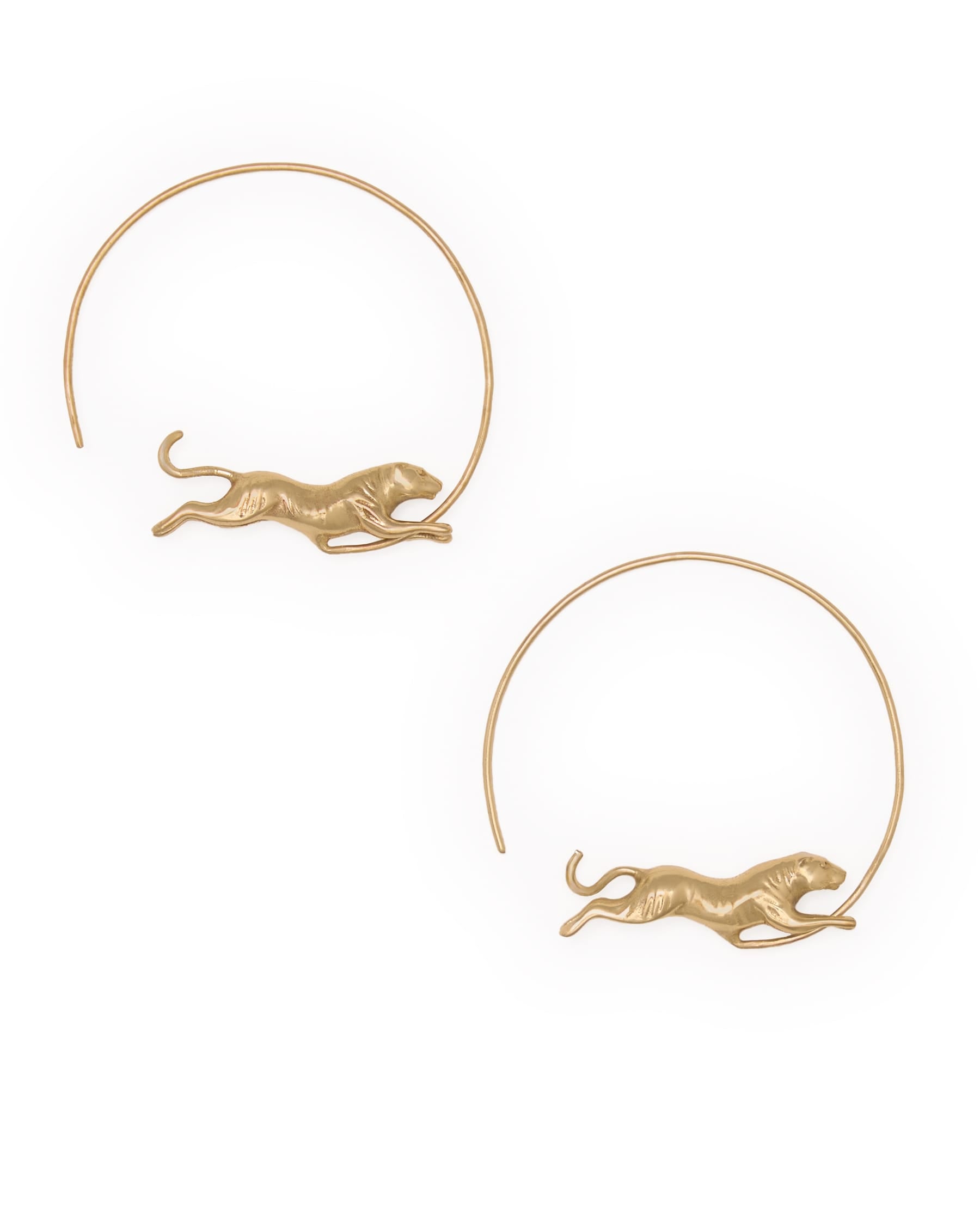 Bianca Tiger Hoop Earrings Brass