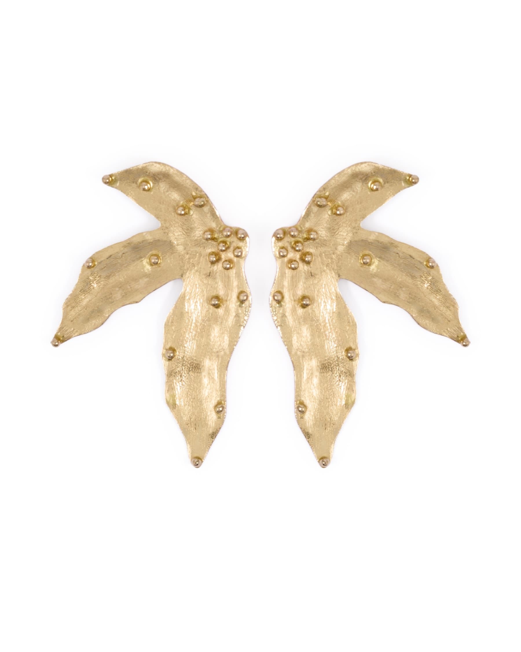 Emmie Three Petal Statement Post Earrings Brass