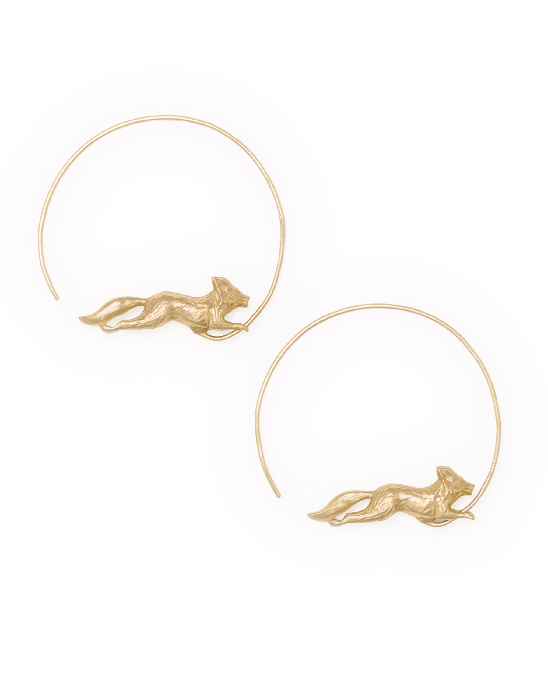 Felicity Fox Hoop Earrings Brass
