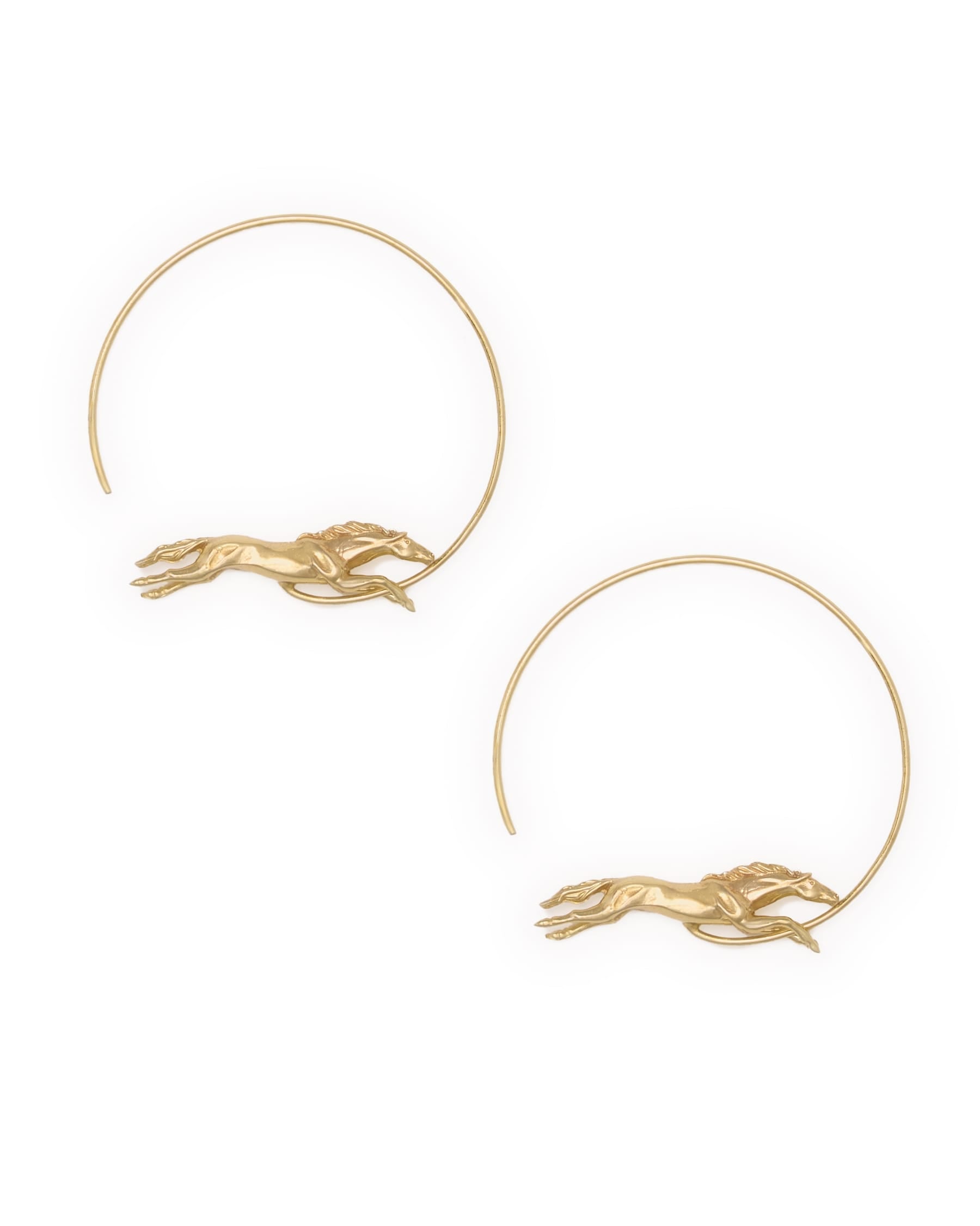 Calliope Horse Hoop Earrings Brass