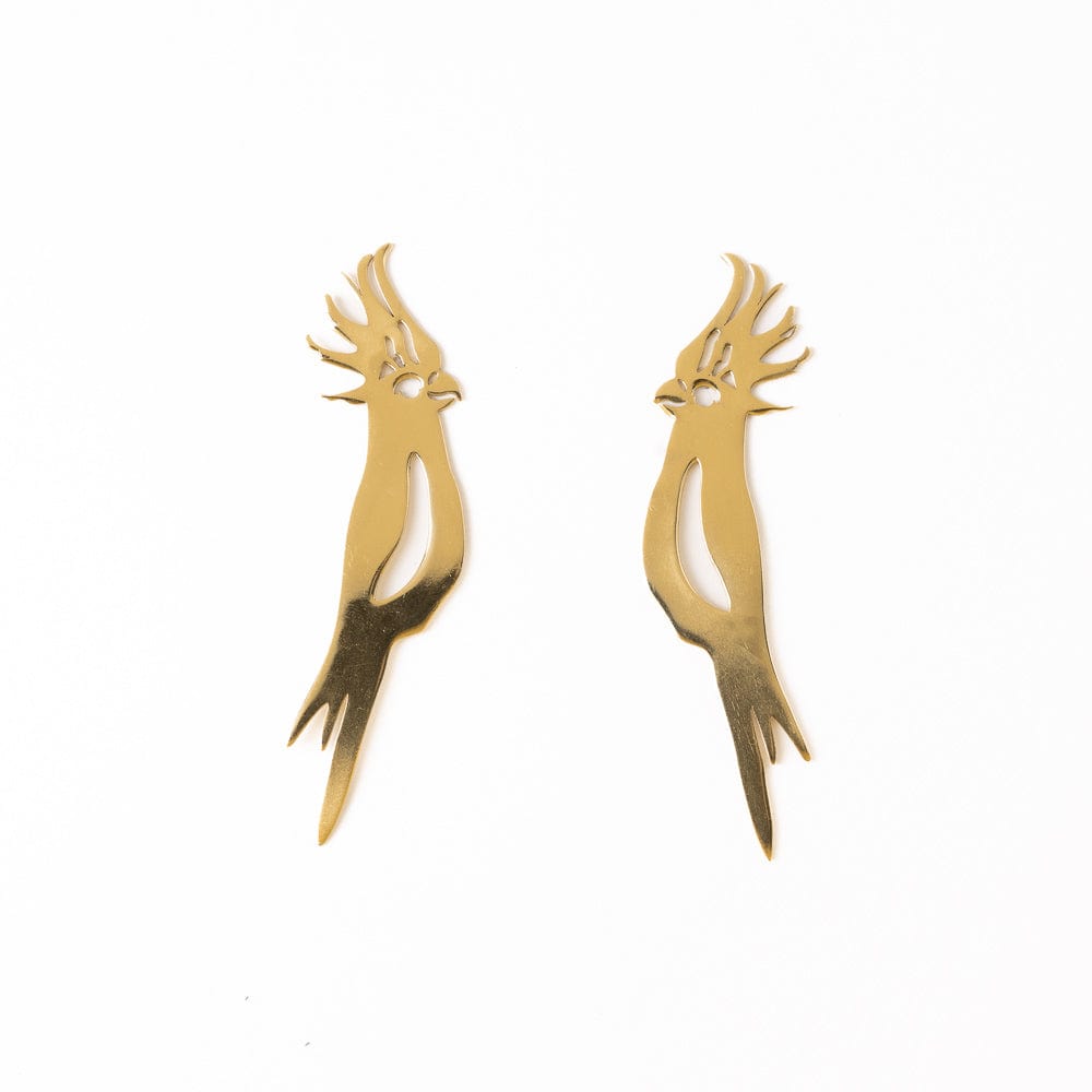 Simone Cockatoo Drop Earrings Brass Wholesale