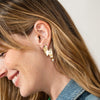 Rebecca Lightening Bolt Wavey Earring Brass