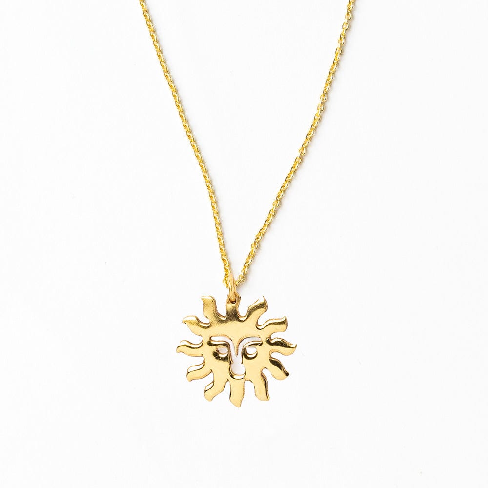 Lane Sun Pendant Necklace Brass