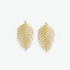 Flora Botanical Palm Leaf Large Post Earrings Brass Wholesale