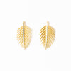 Flora Botanical Palm Leaf Large Post Earrings Brass Wholesale