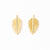 Flora Botanical Palm Leaf Large Post Earrings Brass Wholesale