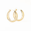 Gretchen Honeycomb Huggie Hoop Earrings Brass Wholesale