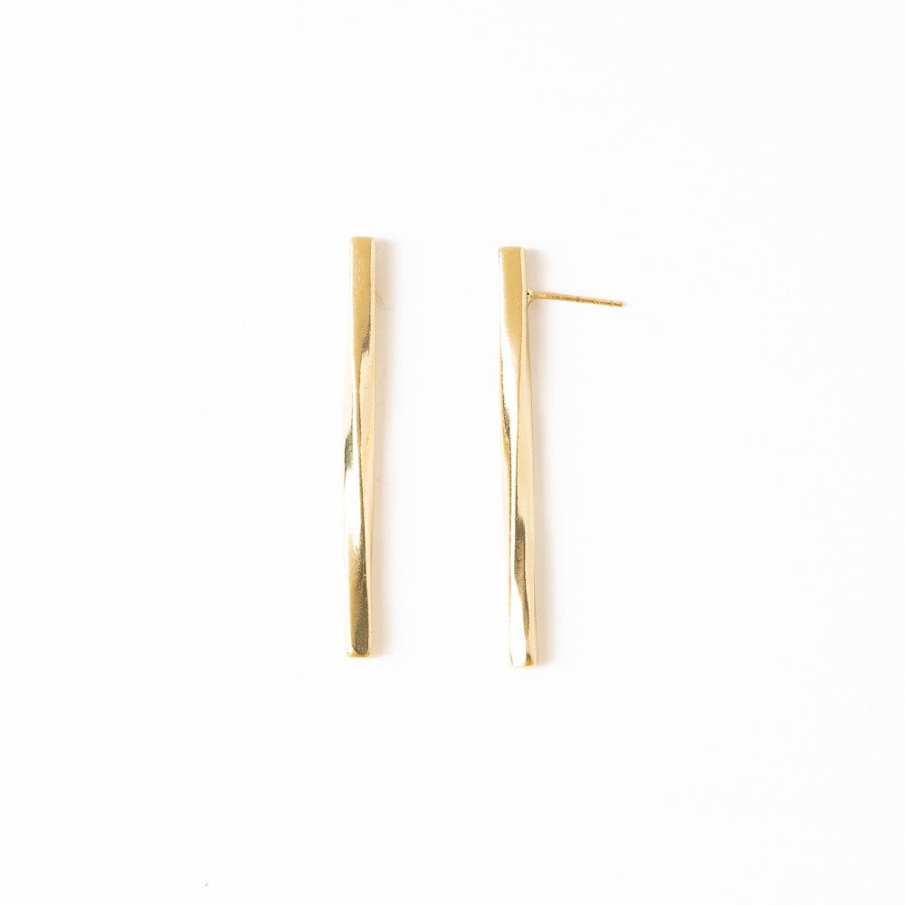 Millie Twisted Bar Drop Earrings Brass Wholesale