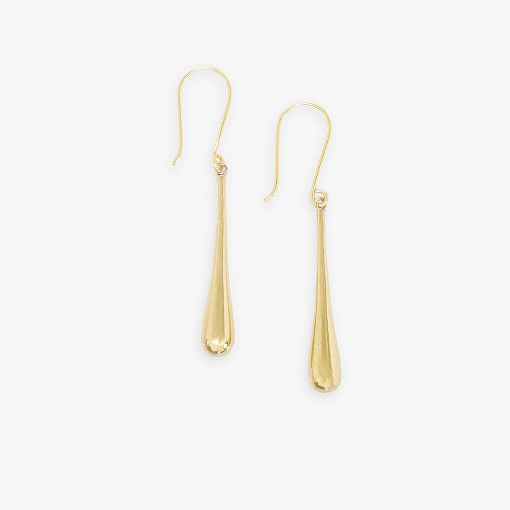 Savannah Teardrop Thin Drop Earrings Brass Wholesale