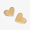 Bella Heart Large Post Earrings Brass Wholesale