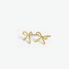 Alice Brass Mini Ribbon Bow Post Earrings 18k Gold Wholesale