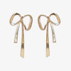 Katie Large Ribbon Bow Post Earrings Brass Wholesale