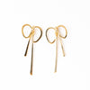 Katie Large Ribbon Bow Post Earrings Brass Wholesale