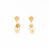 Daisy Floral Chain Post Earrings Brass