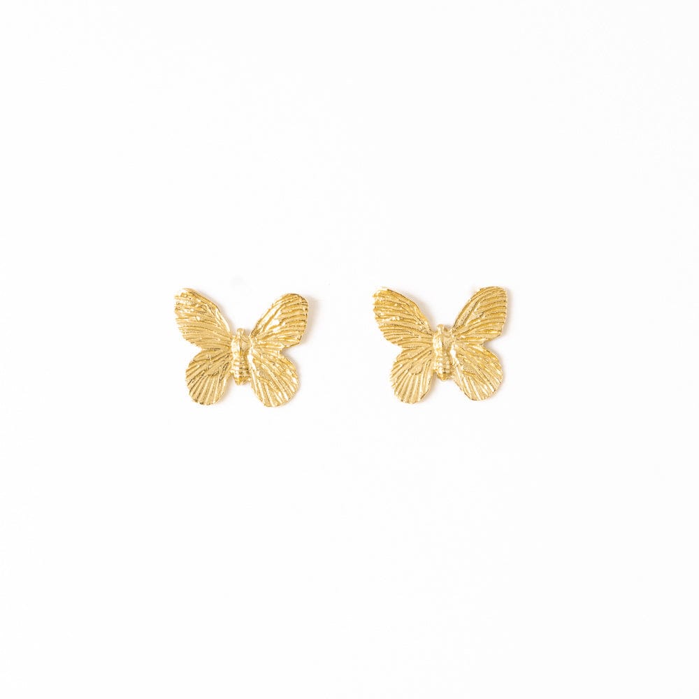 Phoebe Butterfly Post Earrings Brass