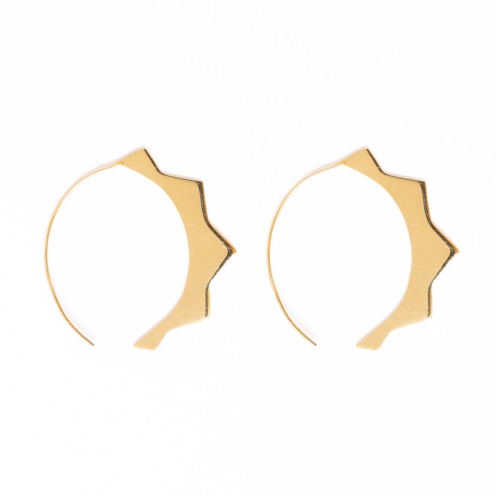 Quinn Sun Threader Earrings Brass