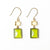 Veronica Two Tone Color Cut Glass Dangle Earring Green