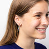 Lulu Hoop Earring Brass With Chanel Of Seed Bead Navy