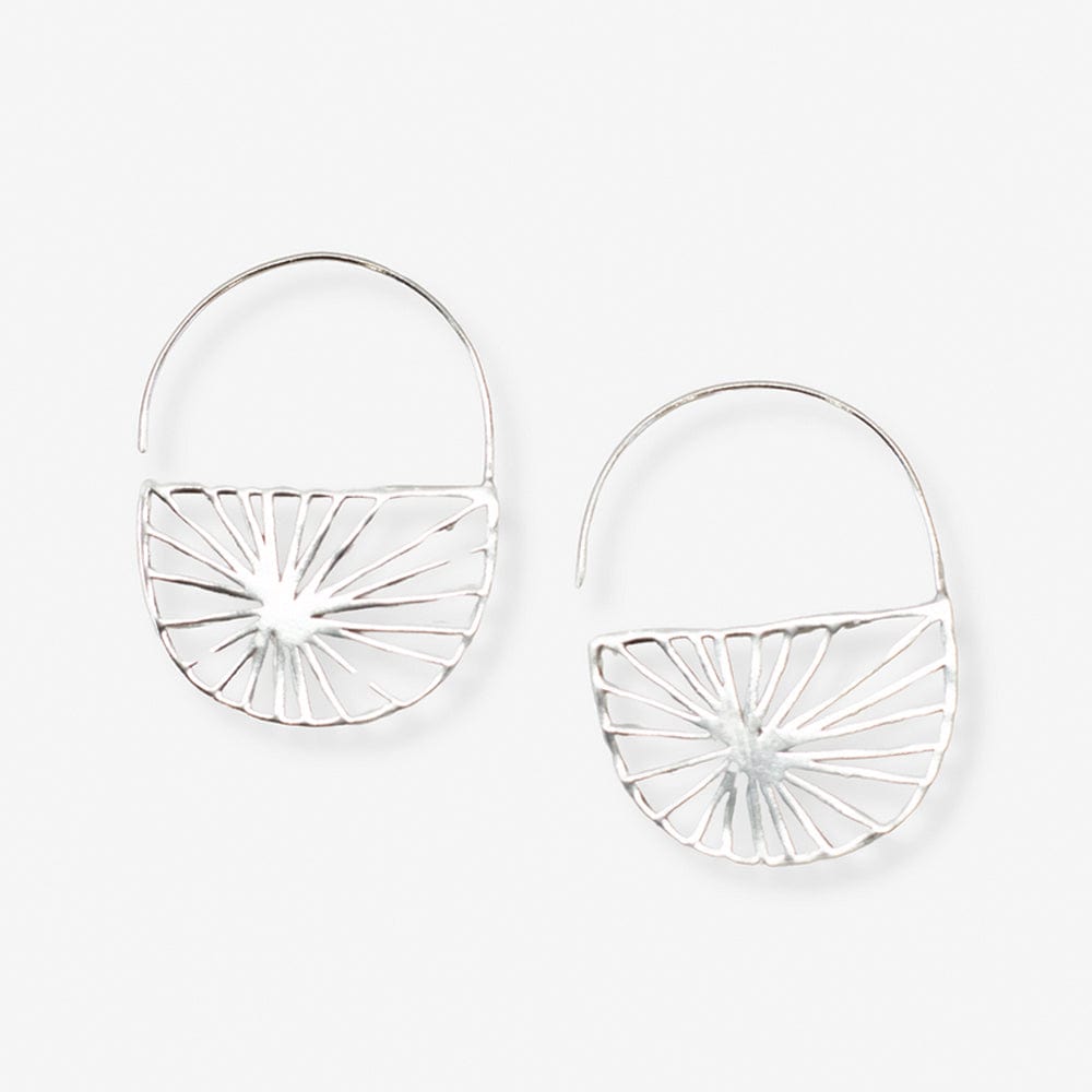 Maggie Sunburst Hoop Earrings Silver Wholesale