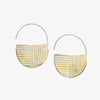 Maggie Opposite Lines Hoop Earrings Brass Wholesale