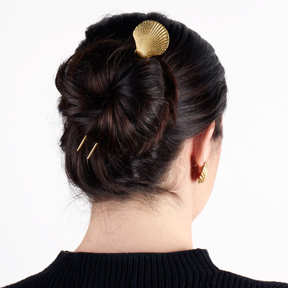 Sutton Shell Hair Stick Brass Wholesale