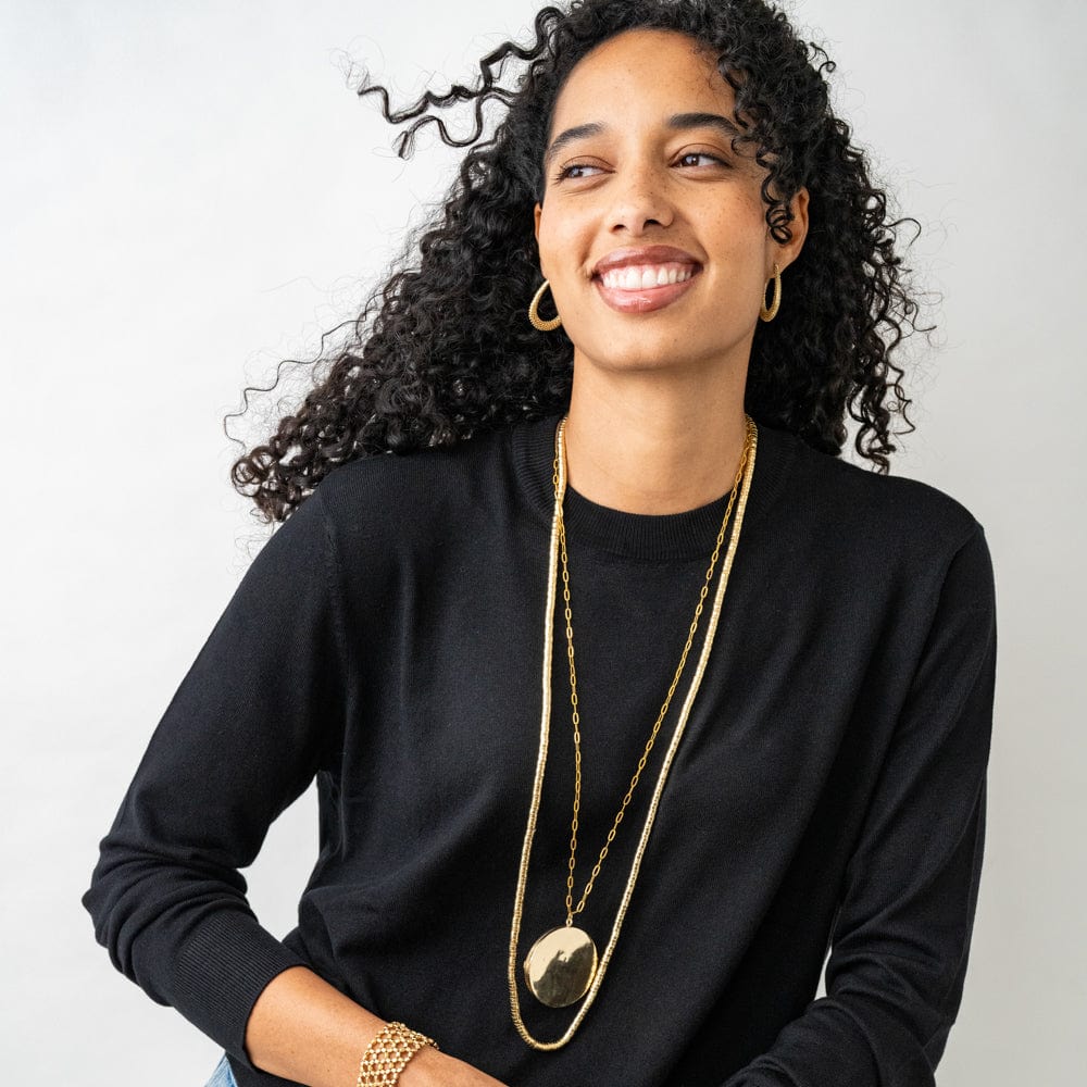 Lucille Long Necklace Brass Wholesale