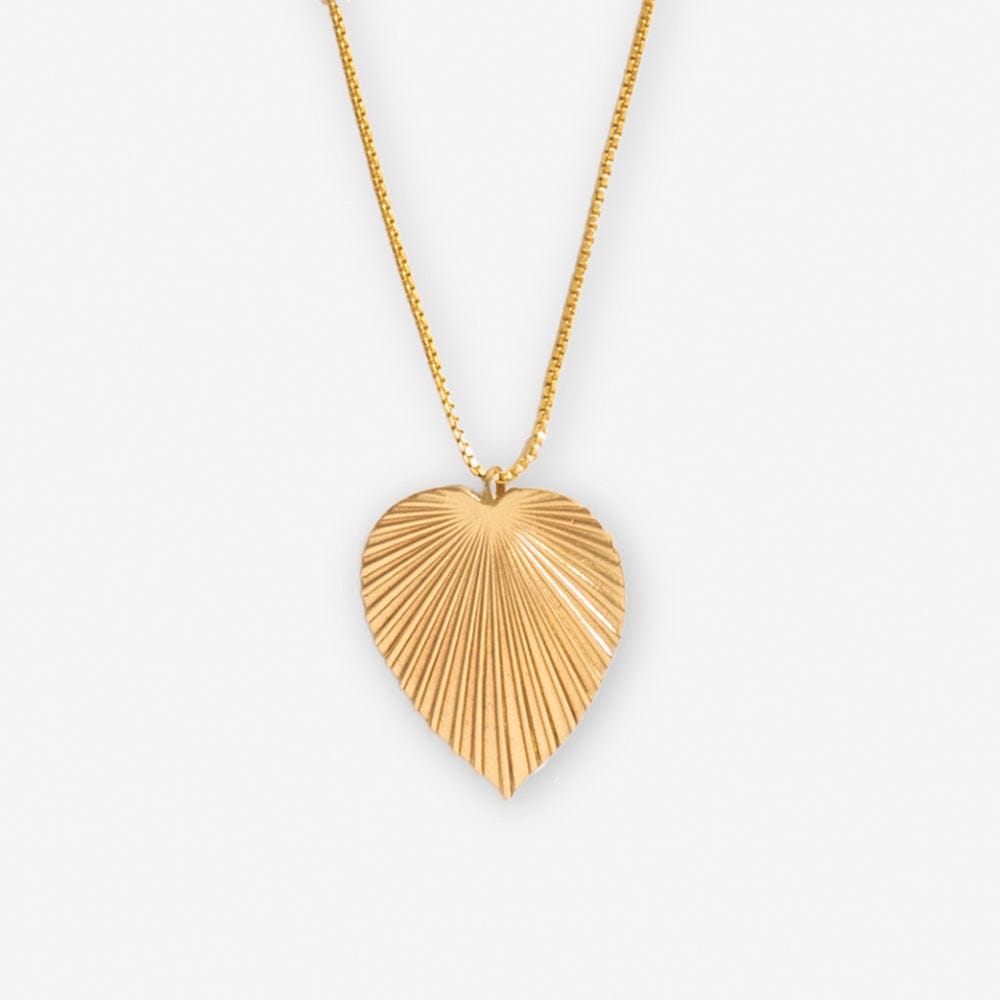 Fernanda Palmetto Pendant Necklace Brass Wholesale