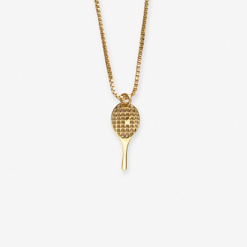 Alice Tennis Racket Pendant Necklace Brass Wholesale