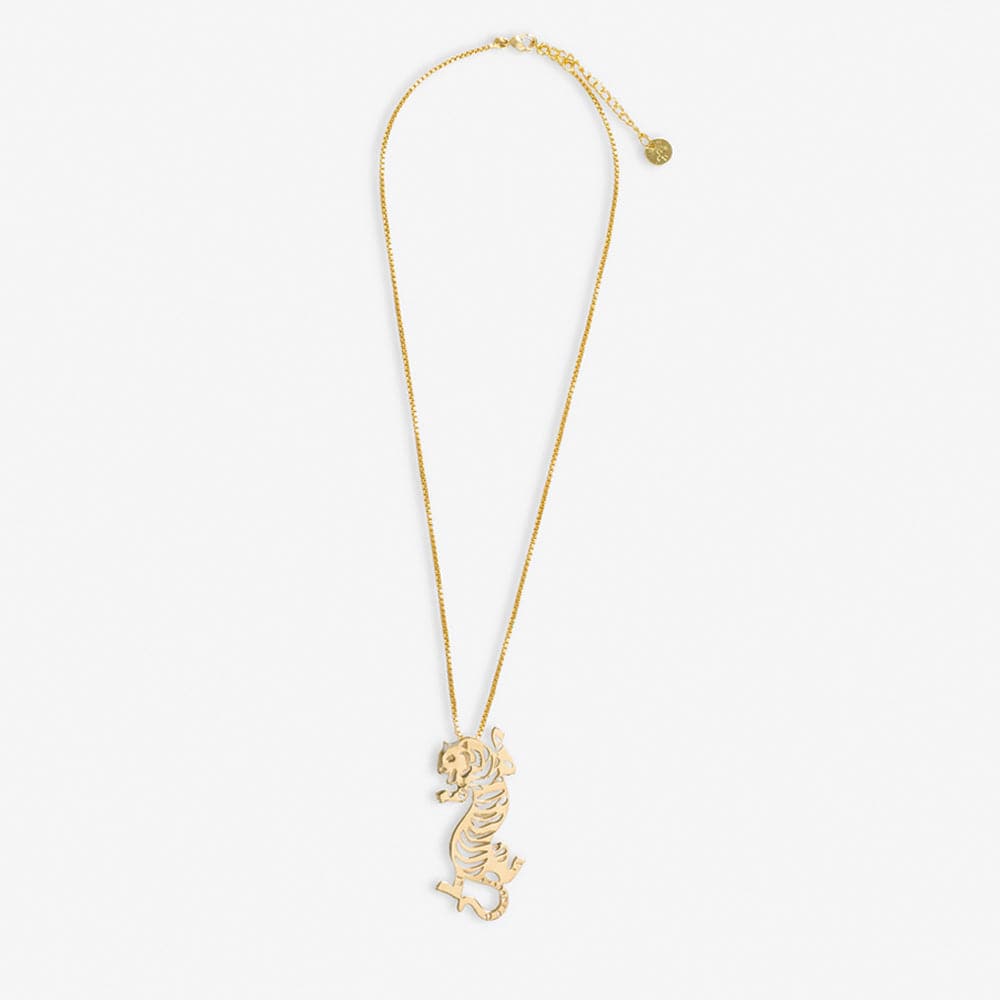 Bianca Tiger Statement Necklace Brass Wholesale