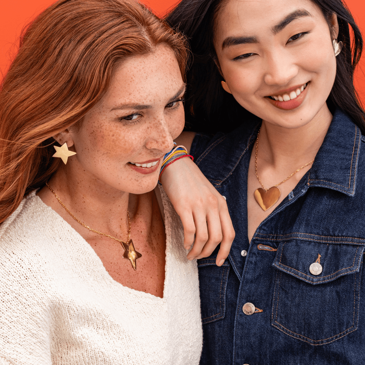 Bella Heart Statement Pendant Necklace Brass Wholesale