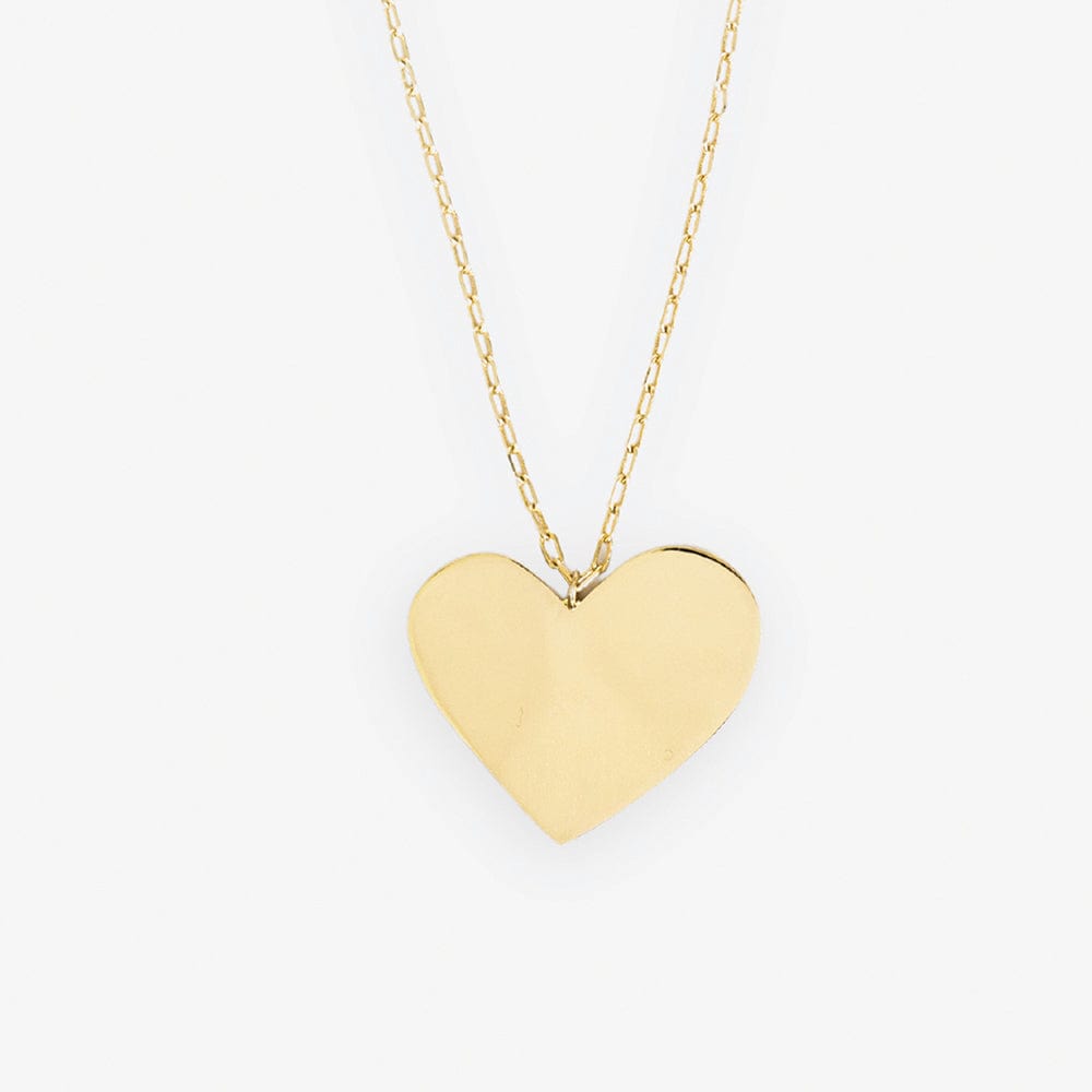 Bella Heart Statement Pendant Necklace Brass Wholesale