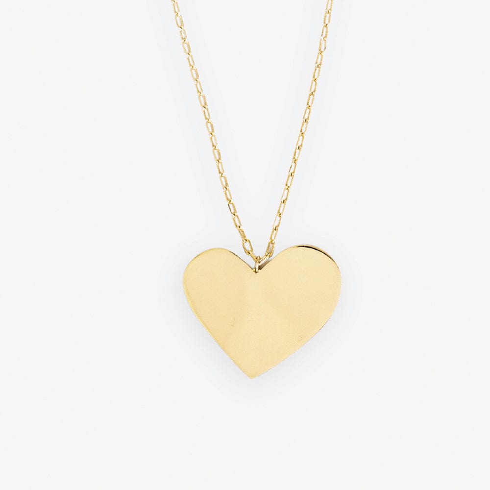 Bella Heart Statement Pendant Necklace Brass Wholesale