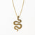 Kara Snake Pendant Necklace Brass