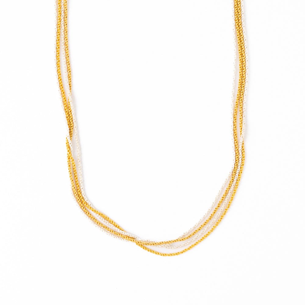 Ivy Mixed Metal Multi Layered Necklace Brass And Silver Wholesale