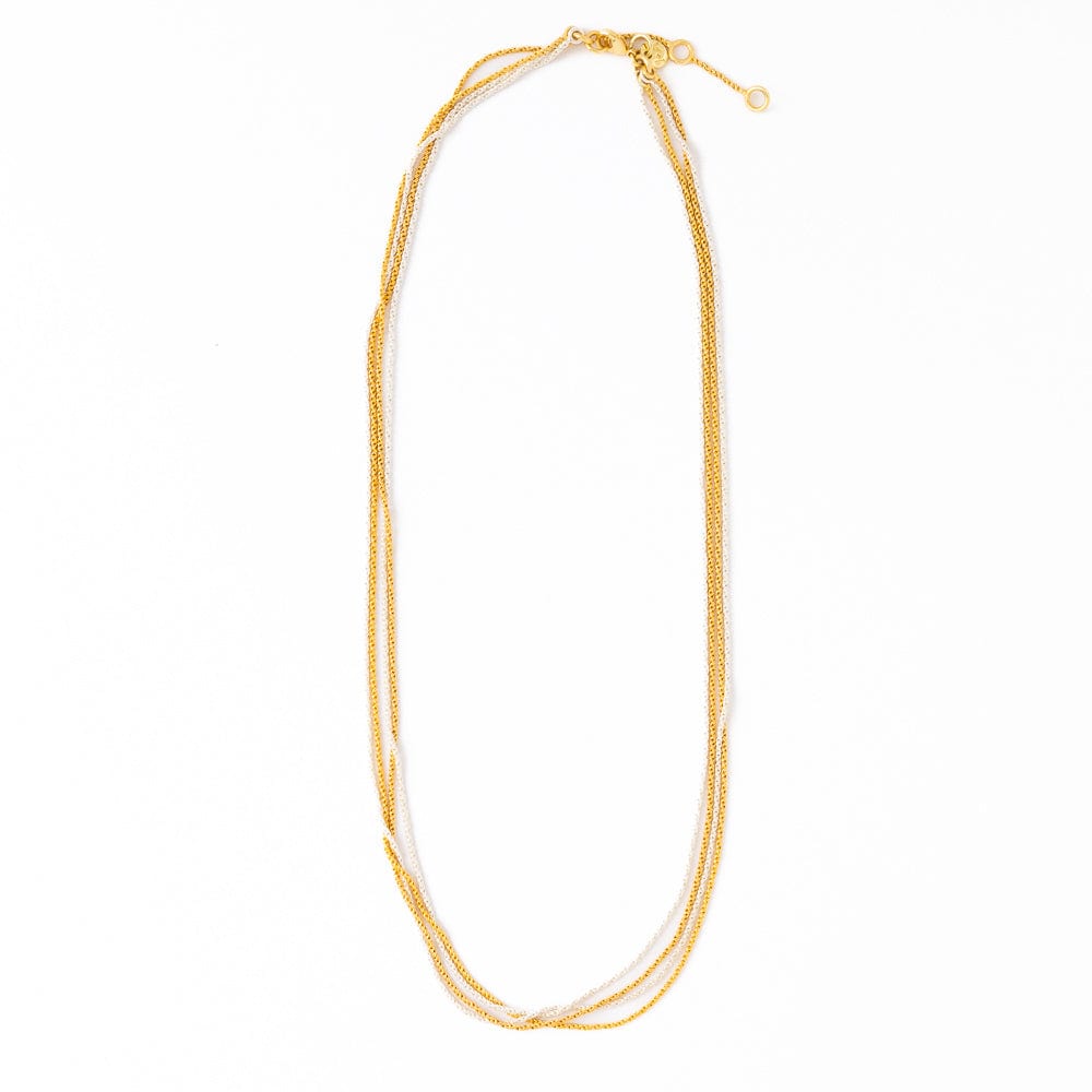 Ivy Mixed Metal Multi Layered Necklace Brass And Silver Wholesale