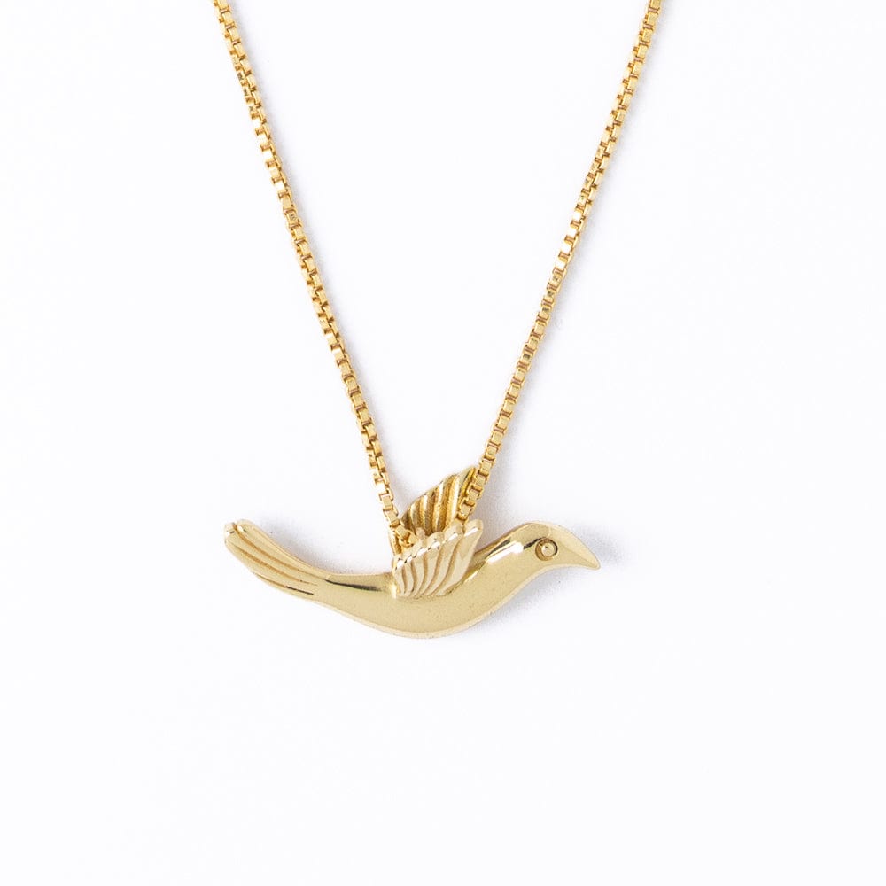 Wren Bird Pendant Necklace Brass Wholesale