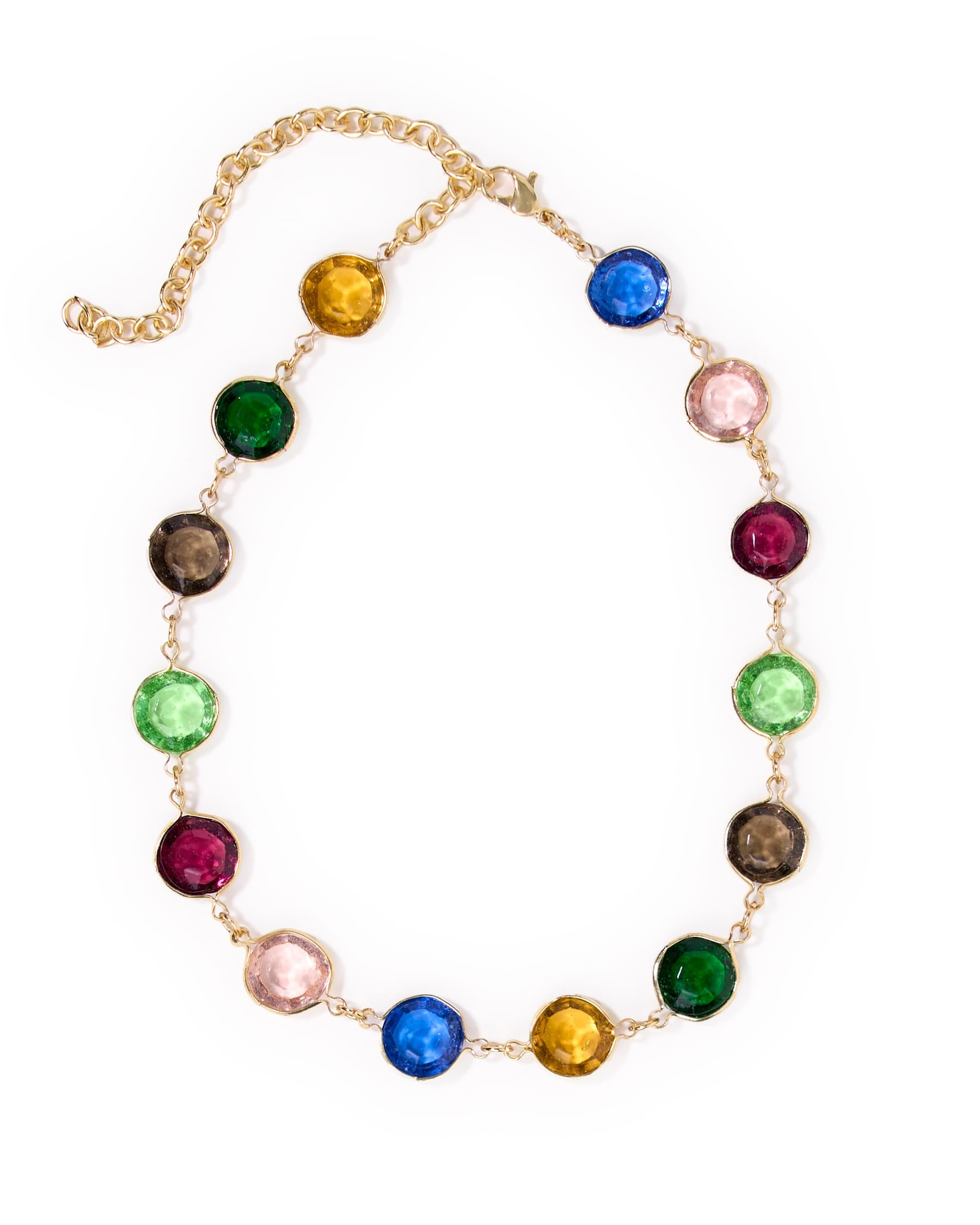 Jocelyn Color Glass Necklace With Extension Multicolor