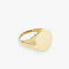 Poppy Brass Flat Round Signet Ring 18k Gold Size 8 Wholesale